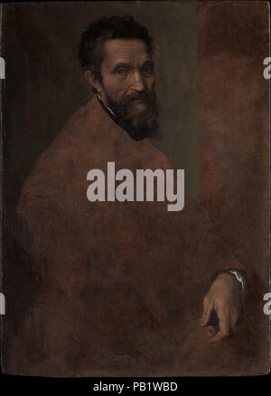 Michelangelo Buonarroti (1475-1564). Artiste : attribué à Daniele da Volterra Volterra, Italie (Rome 1509-1566). Dimensions : 34 3/4 x 25 1/4 in. (88,3 x 64,1 cm). Date : probablement ca. 1544. Ce portrait inachevé a été reconnu récemment comme le travail de Daniele da Volterra, Michelangelo's fidèle et l'auteur d'un buste en bronze du grand artiste florentin. En effet, un inventaire établi après la mort de Daniele 'listes un portrait de Michelangelo sur panneau.' Il a été probablement peint sur 1545, quand Michel-Ange aurait été de 70 ans. Il a été la source de nombreuses copies. La po Banque D'Images