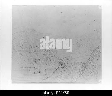 Étude des montagnes et collines (de Sketchbook). Artiste : John William Casilear (américain, New York 1811-1893 Saratoga Springs, New York). Dimensions : 7 1/4 x 9 in. (18,4 x 22,9 cm). Date : 1834, 1838. Musée : Metropolitan Museum of Art, New York, USA. Banque D'Images