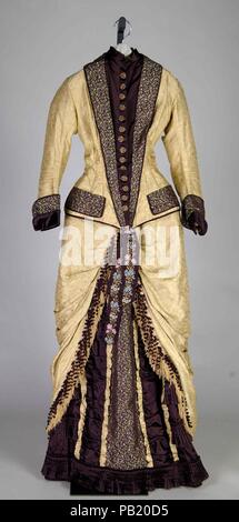 Robe du soir. Culture : L'Américain. Date : ca. 1877. Musée : Metropolitan Museum of Art, New York, USA. Banque D'Images