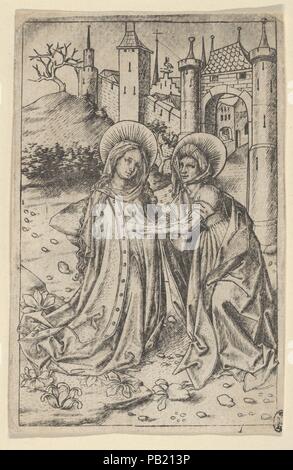 La Visitation. Artiste : Master ES (allemand, actif ca. 1450-67). Date : milieu du xve siècle. Musée : Metropolitan Museum of Art, New York, USA. Banque D'Images