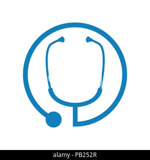 Stéthoscope médical Symbole Vecteur Circle Design Logo Graphique Illustration de Vecteur