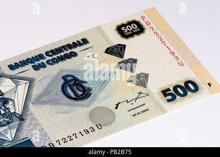 500 francs congolais bank note du Congo. Congoles franc est la monnaie nationale du Congo Banque D'Images