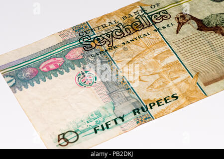 50 roupie Seychelloise billet de banque, la monnaie nationale des Seychelles Banque D'Images