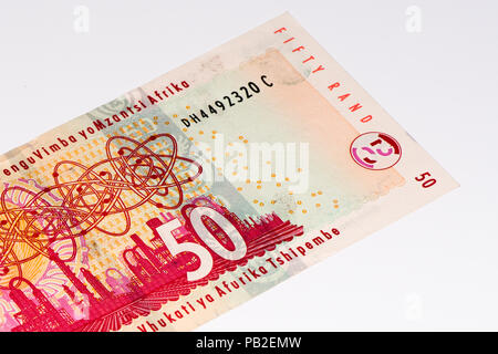 50 rands sud-africains. Rand sud-africain est la monnaie nationale de l'Afrique du Sud Banque D'Images