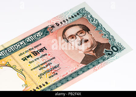 Taka 10 billet de banque. Taka est la monnaie nationale du Bangladesh Banque D'Images