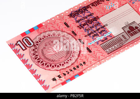 Taka 10 billet de banque. Taka est la monnaie nationale du Bangladesh Banque D'Images