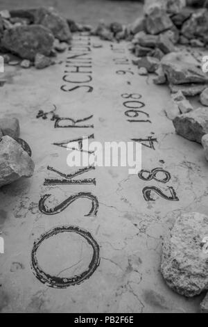 Jérusalem, Israël - Oskar Schindler était un industriel allemand mérite de sauver 1 200 Juifs pendant l'Holocauste. Ici en particulier sa tombe Banque D'Images