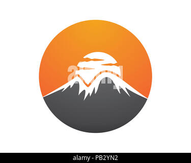 Logo montagne icône vecteur modèle illustration design Banque D'Images