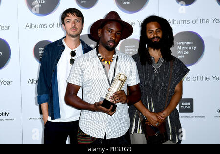 L'Album de l'année nominés Fils de Kemet participant à la Hyundai prix Mercure 2018 Albums de l'Année de lancement des mises en candidature s'est tenue à la salle de bal, le Langham Hotel, Londres. Banque D'Images