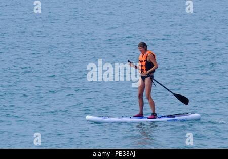 Ingelmunster, East Sussex, UK. 26 juillet 2018. Déjà en hausse des températures sur la plage de Seaford, East Sussex. © Peter Cripps/Alamy Live News Banque D'Images