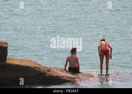 Ingelmunster, East Sussex, UK. 26 juillet 2018. Déjà en hausse des températures sur la plage de Seaford, East Sussex. © Peter Cripps/Alamy Live News Banque D'Images