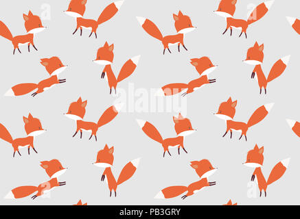 Cute fox motif de fond Banque D'Images