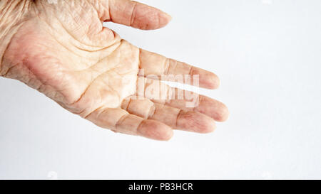 Libre d'une main de femme sur fond blanc Banque D'Images