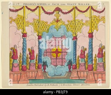 Scene 14, et de Jack The Giant Killer, scènes de théâtre pour un jouet. Fiche Technique : Dimensions : 6 11/16 × 8 7/16 in. (17 × 21,4 cm). Editeur : Benjamin Pollock (britannique, 1857-1937). Date : 1870-90. Musée : Metropolitan Museum of Art, New York, USA. Banque D'Images