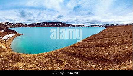 Lac Bleu Oskjuvatn Banque D'Images