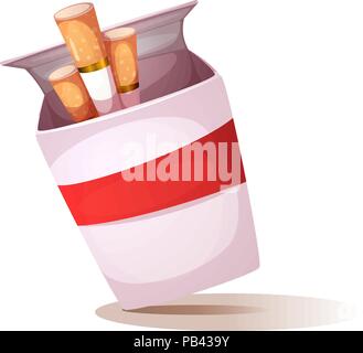 Cartoon illustration de cigarettes. Mode de vie malsain. Illustration de Vecteur