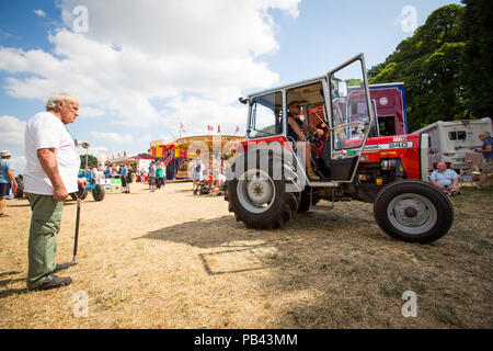 L'affichage du tracteur à la vapeur juste 2018 Cheshire Banque D'Images