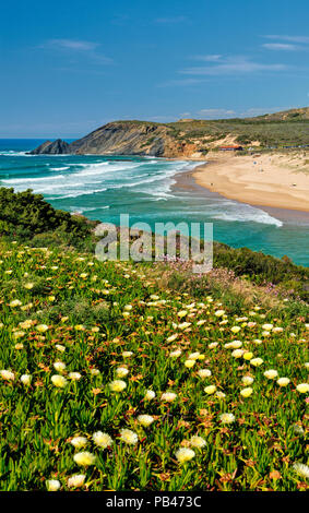 Plage d'Amoreira ; Costa Vicentina, Algarve, Portugal, Banque D'Images