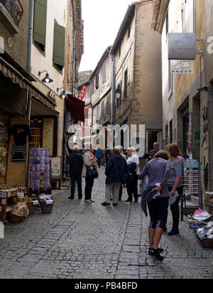 À l'intérieur de l'ancienne ville fortifiée de Carcassonne, France Banque D'Images