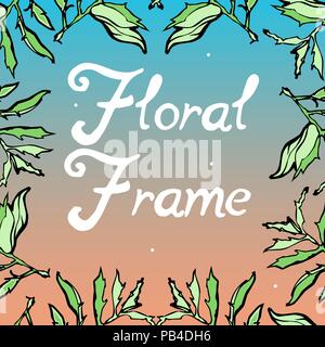 Abstract floral frame de conte de fées. Motif de fond transparent Illustration de Vecteur