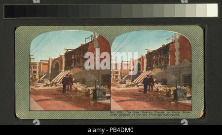 1659 Le nouveau temple maçonnique sur Sutter Street mal détruits par le tremblement de terre de San Francisco (NYPL b11707375-G90F001 026F) Banque D'Images