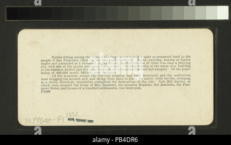 1615 La belle résidence Spreckles détruits par l'incendie et le tremblement de terre, San Francisco (NYPL b11707375-G90F001 058B) Banque D'Images
