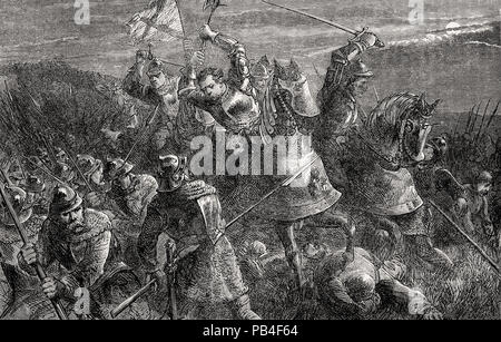 Sir Henry Percy, ou Sir Harry Hotspur à l'de Shrewsbury le 21 juillet 1403, de la bataille sur terre et mer, par James Grant Banque D'Images