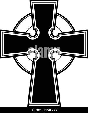 Croix celtique ethnique irlandais - symbole de la religion Illustration de Vecteur