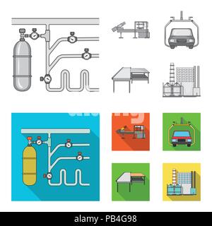 L'industrie automobile et l'autre icône de style monochrome,télévision.Les nouvelles technologies de l'ensemble des icônes de collection. Illustration de Vecteur