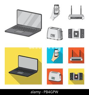 Les appareils et les équipements d'accueil,télévision monochrome set icônes de collection pour concevoir des appareils ménagers modernes.symbole vecteur illustration de stock. Illustration de Vecteur