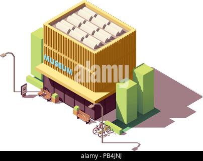 Bâtiment du musée isométrique vectoriel Illustration de Vecteur