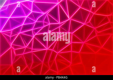 Néon éclatantes avec arrière-plan polygones triangulaires.Abstract low poly design. Modèle polygonal. Concept pop art Banque D'Images