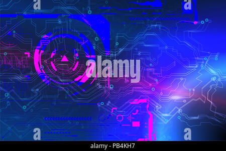 Réseau financier global cyber concept de sécurité. Régime rapide à l'internet. Coffre-fort Connexion internet. Le traitement des données. La conception du circuit de sci-fi. Banque D'Images