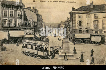 . Français : Carte postale ancienne sans mention d'éditeur, n°224 : LIMOGES - Place Denis-Dussoubs . Avant 1914 800 Inconnu 224 - LIMOGE - Place2, Denis Banque D'Images