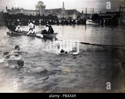 1050 Le Missouri Athletic Club vs New York Athletic Club pendant un match de water-polo au Jeux Olympiques de 1904 Banque D'Images