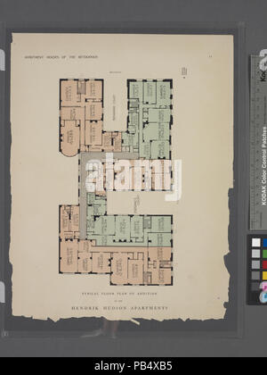 1784 Plan d'étage typique de plus de l'Hudson Hendrik Apartments (NYPL b12647274-464823) Banque D'Images