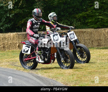 Brad Baker, Indian FTR750, le Tchad Cose, Indian FTR750, American Flat Track, Goodwood Festival of Speed, le Silver Jubilee, Goodwood, juillet 2018, la Ligue de l'Ouest Banque D'Images