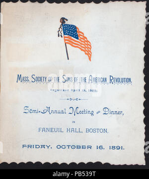 1306 RÉUNION SEMI-ANNUELLE ET LE DÎNER (organisé par la société de masse) DES FILS DE LA RÉVOLUTION AMÉRICAINE (at) "Faneuil Hall, BOSTON, (masse)" (AUTRES) (NYPL Hadès-270025-474675) Banque D'Images