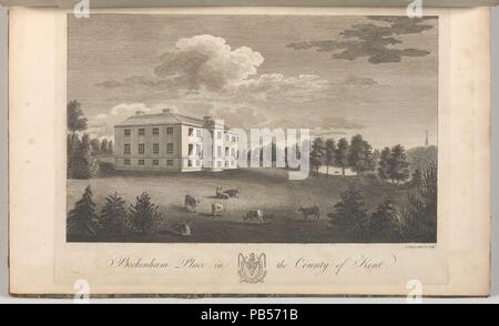 Beckenham Place dans le comté de Kent, d'Edward se hâta's, l'histoire et relevé topographique du comté de Kent, volumes 1 à 3. Artiste : dessiné et gravé par John Bayly (britannique, active 1755-1782). Dimensions : Livre : 17 × 11 × 5/16 à 13/16. (44 × 28 × 2 cm) Fiche technique : 16 × 15/16 10 5/8 in. (43 × 27 cm) Plaque : 10 × 14 1/16 in. (25,5 × 35,5 cm). Date : 1778. 12 Plaque de vol. I, le siège de John Cator, Esq. Voir 2014.599.1-.30 pour commentaires. Musée : Metropolitan Museum of Art, New York, USA. Banque D'Images