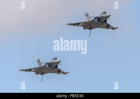 Avion de chasse français Rafale affichant au Royal International Air Tattoo en juillet 2018 Banque D'Images