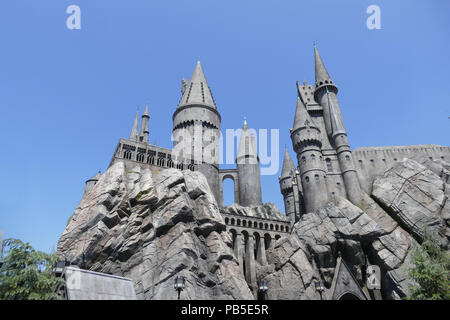 Château de Poudlard Universal Studios Hollywood Los Angeles en Californie aux États-Unis. Banque D'Images