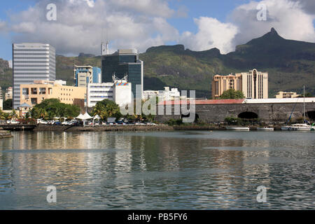 Paysage urbain de Port Louis, Ile Maurice Banque D'Images