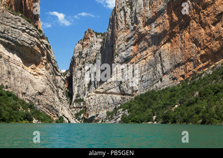 Congost de Mont-Rebei dans l'Pre-Pyrenees de Lleida, Catalogne. Banque D'Images