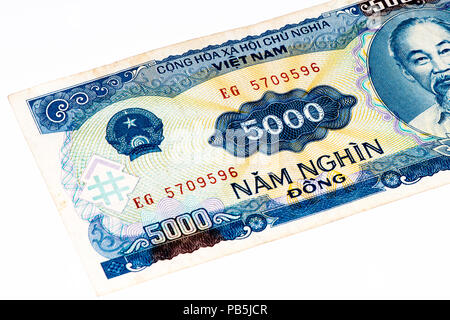 5000 dong bank note du Vietnam. Dong est la monnaie nationale du Vietnam Banque D'Images