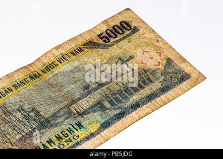 5000 dong bank note du Vietnam. Dong est la monnaie nationale du Vietnam Banque D'Images