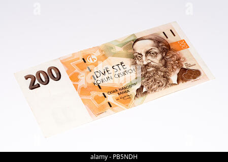 200 couronnes tchèques bank note. Crown est la monnaie nationale de la République tchèque Banque D'Images