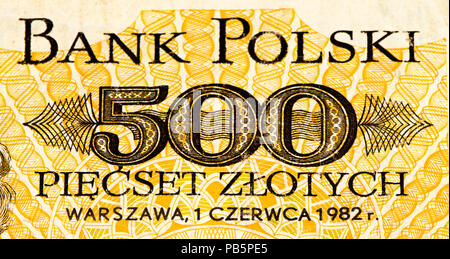 500$ billet de banque. Zloty est la monnaie nationale de Pologne Banque D'Images