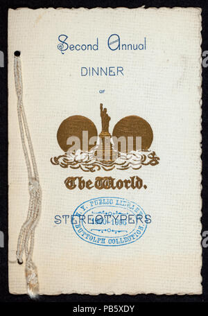 1303 DEUXIÈME DÎNER ANNUEL (détenu par le monde) STEREOTYPERS (at) "MARTINELLI'S, (NEW YORK, NY )" (reste) ; (NYPL Hadès-269663-474313) Banque D'Images