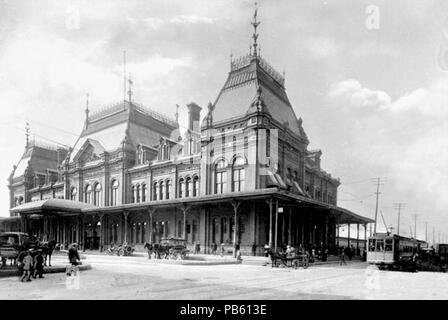 . Anglais : La gare Bonaventure, Grand Trunk Railway, Montréal, Québec, Canada. Construit en 1847, détruit par un incendie en 1916. Entre 1900 et 725 vers 1925 Grand Trunk Railway Station, Montréal Banque D'Images