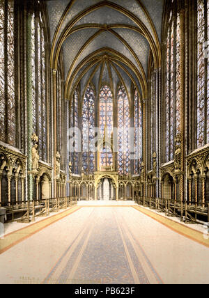 1644 La Sainte Chapelle, de l'intérieur, Paris, France, ca. 1890-1900 Banque D'Images